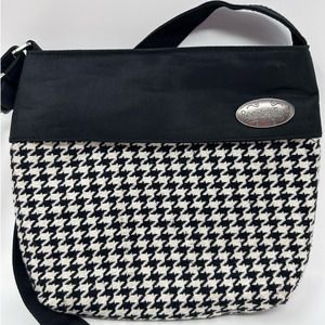 Maggie Daniels Design Reverse a Purse Black White/Red Suede Shoulder Bag